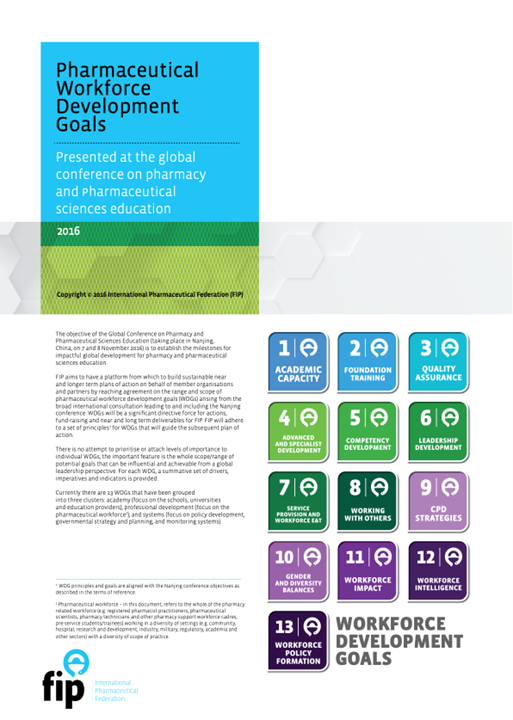 Pharmaceutical Workforce Development Goals: Presented at the global conference on pharmacy and Pharmaceutical sciences education (2016) Thumbnail