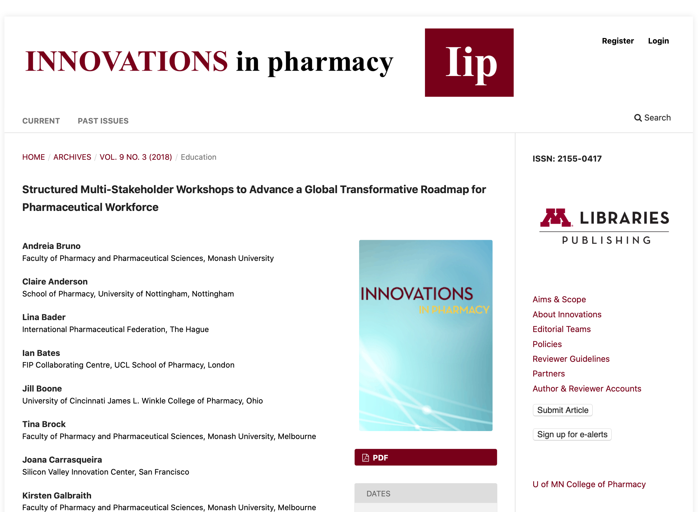 Structured Multi-Stakeholder Workshops to Advance a Global Transformative Roadmap for Pharmaceutical Workforce (2018) Thumbnail